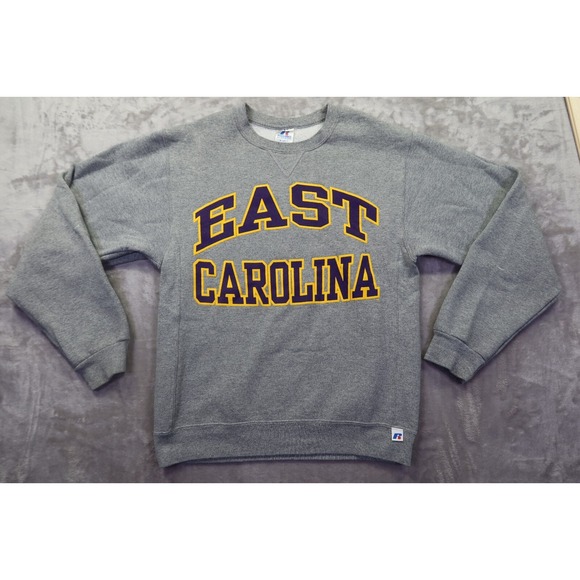 ECU East Carolina University Pirates Gray Crew Neck Sweatshirt Men's Size S - Picture 2 of 8